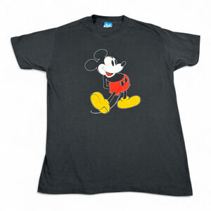 Vintage Mickey Mouse Shirt Adult MEDIUM Black Disney Character Fashions USA 80s